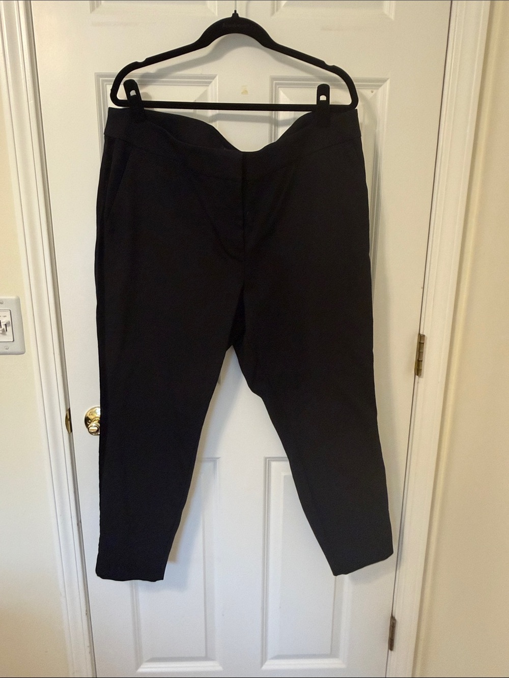 LOFT Plus Black Marisa Straight-Leg Pants with Tuxedo Stripe 20